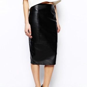 ASOS Pencil Faux Leather Skirt